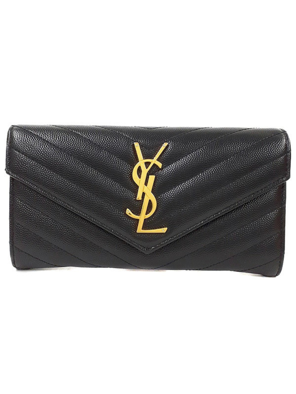 SAINT LAURENT PARIS Saint Paris Monogram Flap Wallet Bi fold Long
